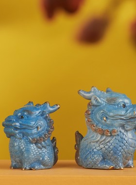 艺世家全麒麟神兽饰品可爱手把件生日工艺品