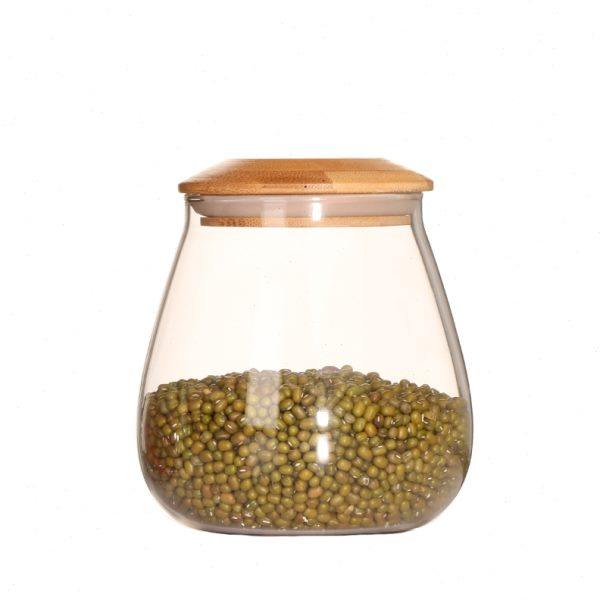 Yiwuji mushroom shaped glass storage tank mixed grain seal storage milk powder tank tea leaves coffee beans with lid jar