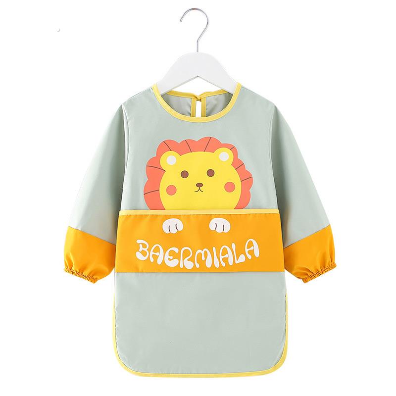 Baby eating smock, children's bib, apron, rice pocket, waterproof, anti-dirty painting, long-sleeved baby outer wear, autumn and winter rice coat
