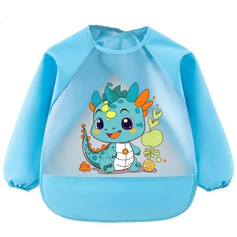 Children's bibs, baby baby eating bibs, waterproof children's protective clothing, long-sleeved aprons, four-season eating bibs, reverse