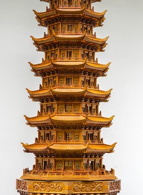 中式木雕古建筑模家居品八角玲珑塔木塔应县木塔