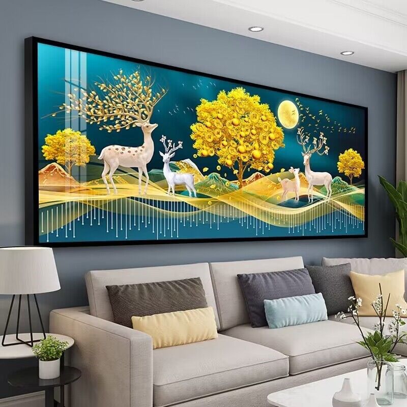 钻石画满钻招财麋鹿发财树手工点砖贴钻粘钻十字绣0,淘宝优惠券,粉丝福利购,淘宝优惠卷