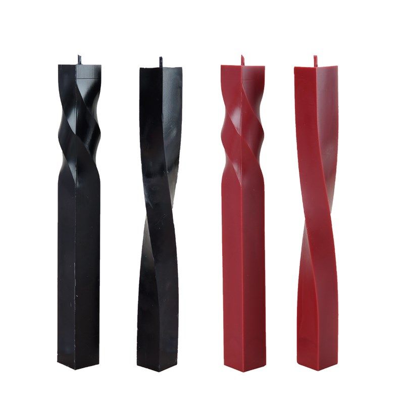 两片式方形螺旋扭曲柱蜡香薰蜡烛c塑料模具几何造型蜡烛模,淘宝优惠券,粉丝福利购,淘宝优惠卷