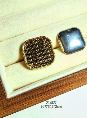 纤纤宋锦新款18k真金四叶草戒指底托diy材料配件手工饰品服饰配件