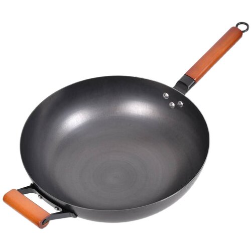 炒锅圆底锅凹面电磁炉液化灶通用铸铁精铁熟铁生铁 - 图2