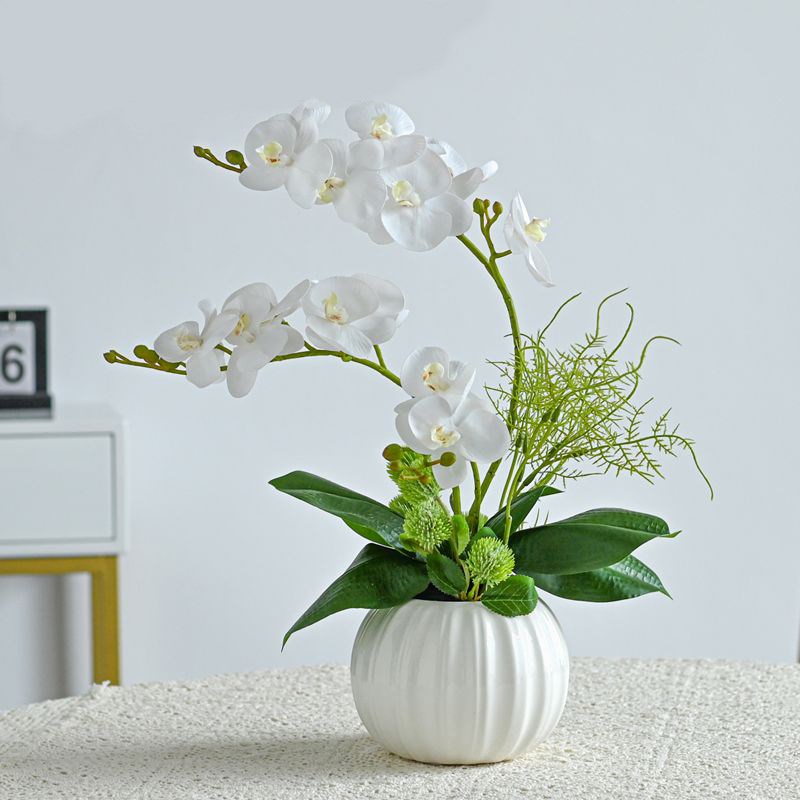 仿真花蝴蝶兰假花盆栽客厅摆设电视柜餐桌装饰花客厅茶几室内摆件 - 图2
