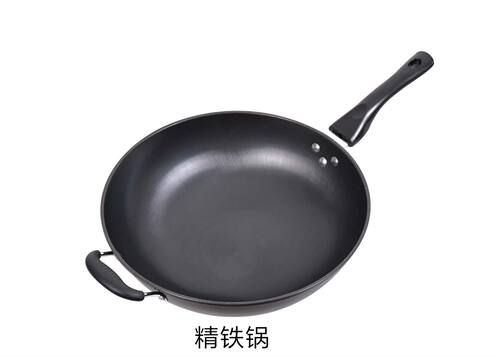 炒锅圆底锅凹面电磁炉液化灶通用铸铁精铁熟铁生铁 - 图0