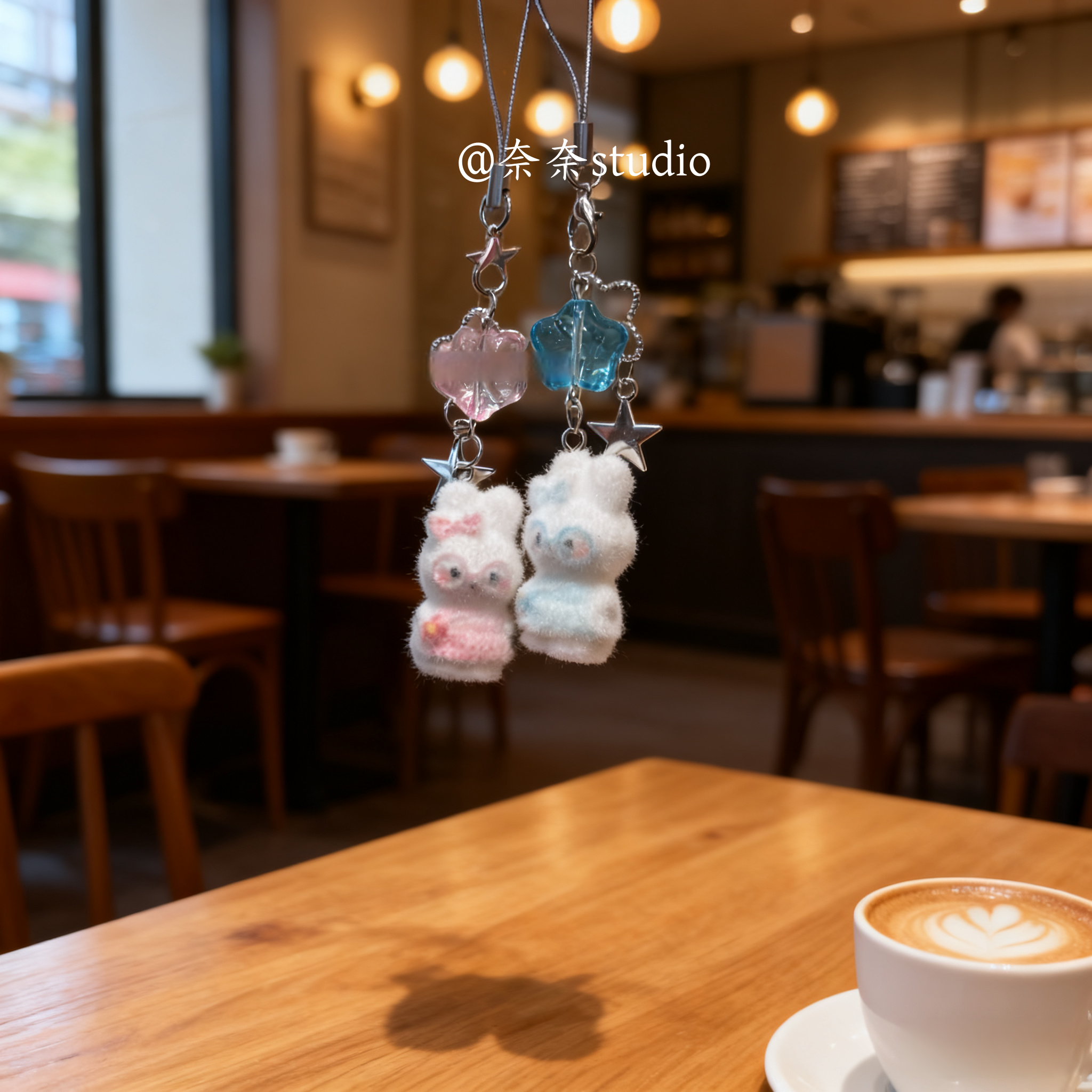 可爱植绒小兔手机链轻奢小众精致高级感情侣闺蜜款钥匙扣书包挂件,淘宝优惠券,粉丝福利购,淘宝优惠卷