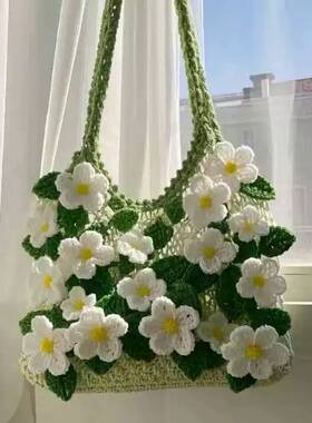 茉莉花主题钩针编织DIY手工包