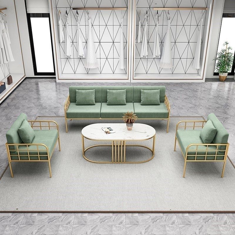 理发店沙发茶几网红款接待休息区铁艺小沙发北欧服装婚纱店美容院,淘宝优惠券,粉丝福利购,淘宝优惠卷