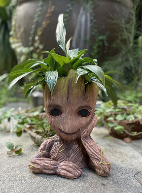 花园创意摆件格鲁特小树人盆栽庭院阳台绿植花缸院子露台装饰摆设