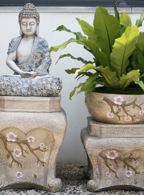 禅意佛像摆件中式创意庭院装饰花园户外露天造景艺术阳台玄关布置
