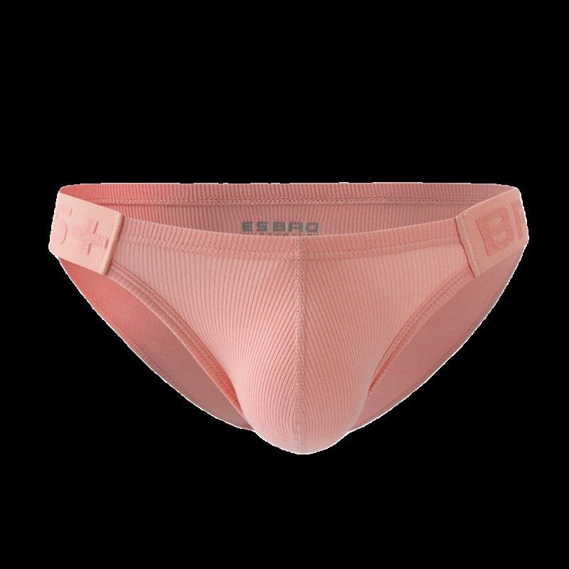 2条装男士三角内裤螺纹低腰高叉粉色性感舒适柔软U凸单层透气包邮,淘宝优惠券,粉丝福利购,淘宝优惠卷