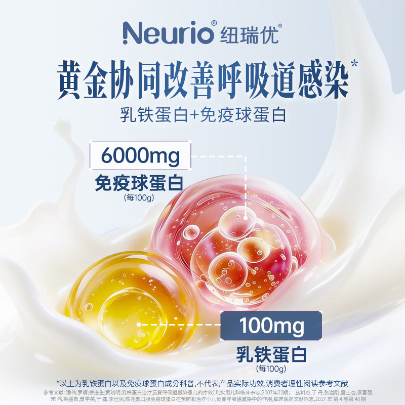 纽瑞优白金版乳铁蛋白调制乳粉GOS 益生元儿童成人营养全家适用
