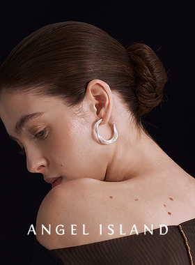 「Riva」湖泊水波纹拉丝肌理耳圈 ANGEL ISLAND天使岛 高级感耳环