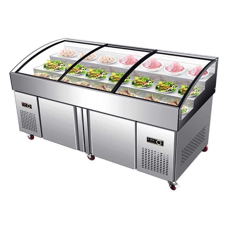 三层阶梯冰台商用冷藏水果捞展示柜海鲜凉菜保鲜柜烧烤串串点菜柜,淘宝优惠券,粉丝福利购,淘宝优惠卷