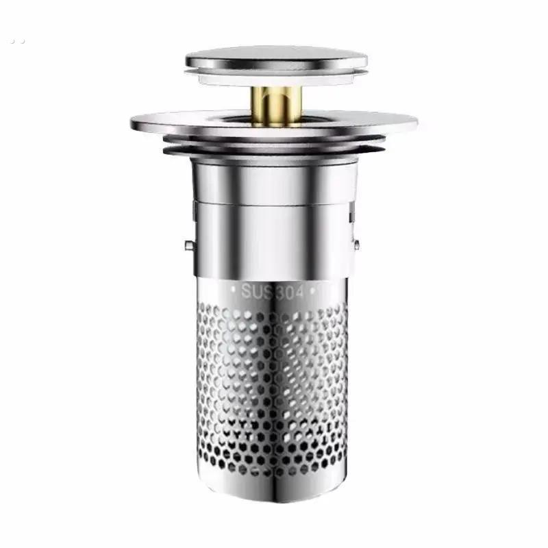 卫生间洗手盆过滤网漏水塞子按压式弹跳芯防臭过滤下水器配件通用 - 图1