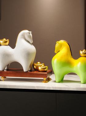 新中式马上有钱寓意摆件