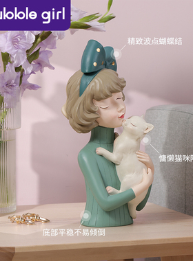 吹泡泡女孩创意家居装饰品客厅卧室柜