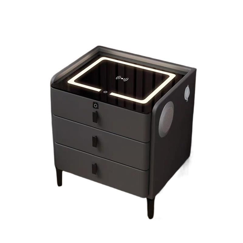 智能床头柜卧室家用简约无线带灯多功能三层床边柜整装,淘宝优惠券,粉丝福利购,淘宝优惠卷