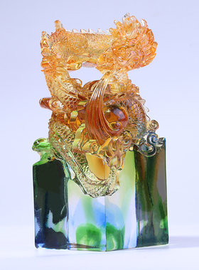 琉璃龙行天下印章室书房客厅大气印刻商务送礼送领导