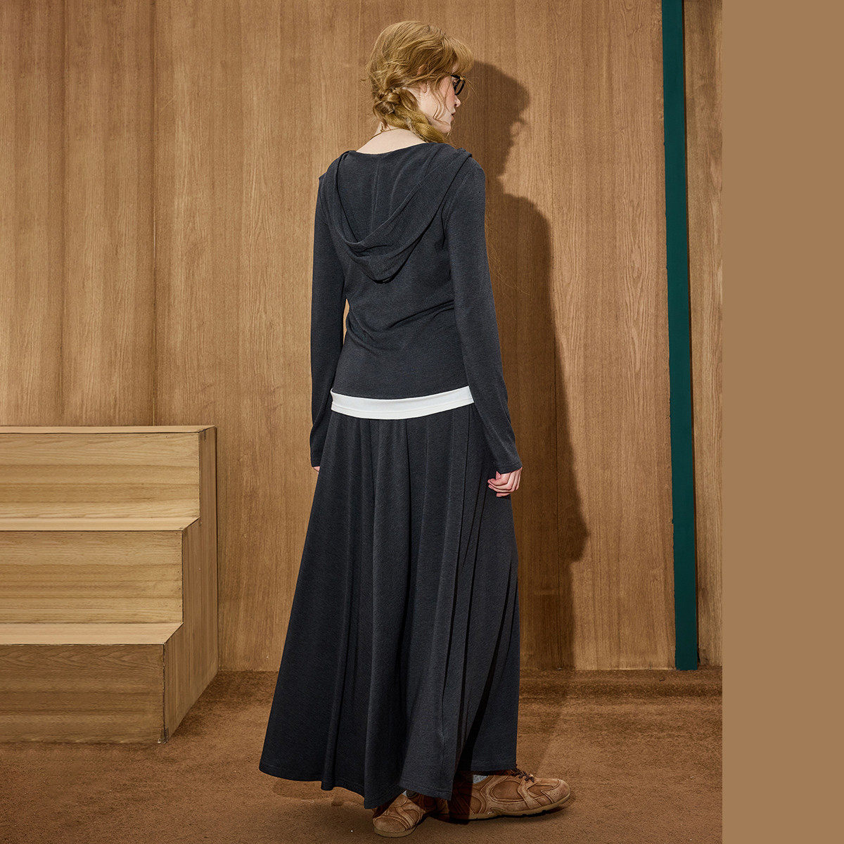 coolhut深灰韩系假两件连帽卫衣套装女春秋小个子针织套装穿搭,淘宝优惠券,粉丝福利购,淘宝优惠卷