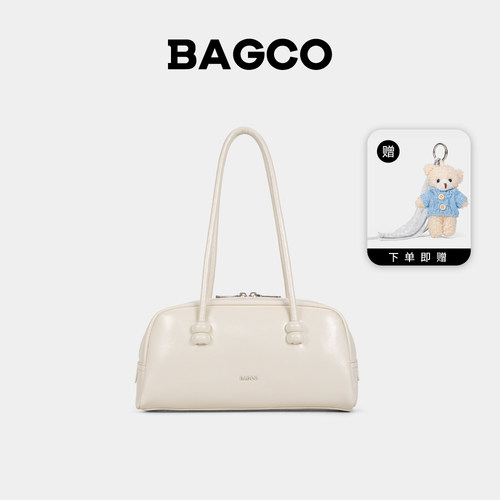 BAGCO 春夏大容量经典简约波士顿枕头包单肩腋下包手提女士法棍包 - 图3