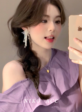 璀璨水晶串珠耳环女2025新款