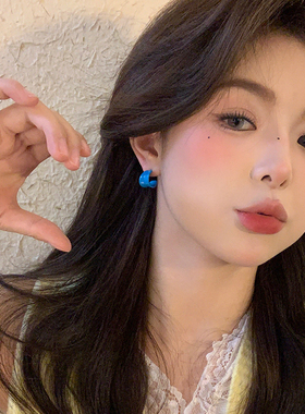 彩色珐琅圈圈耳环女2025新款