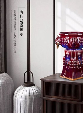 禹州钧瓷招财聚宝盆开业乔迁商务送中式器摆设花瓶