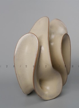 空合现代简约抽象曲线白色陶瓷雕塑 样板房售楼处酒店艺术