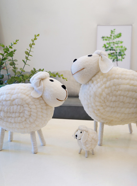 圣诞节毛毡大号羊桌面摆件家居客厅创意装饰品摄影道具手作工艺品