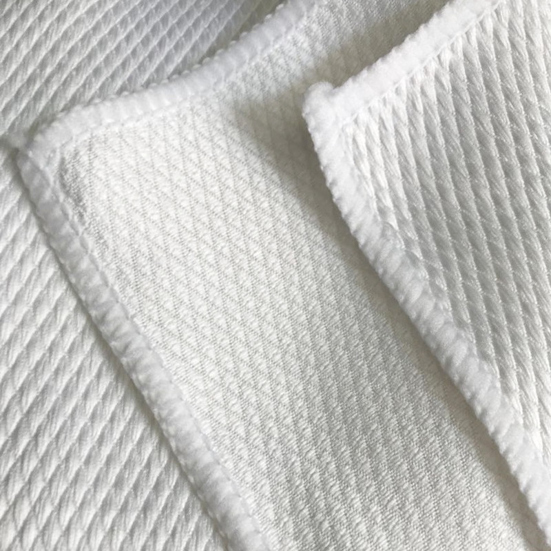 饭店餐具打干布吸水不掉毛酒店用擦玻璃白色鱼鳞抹布无痕不留水渍 - 图1