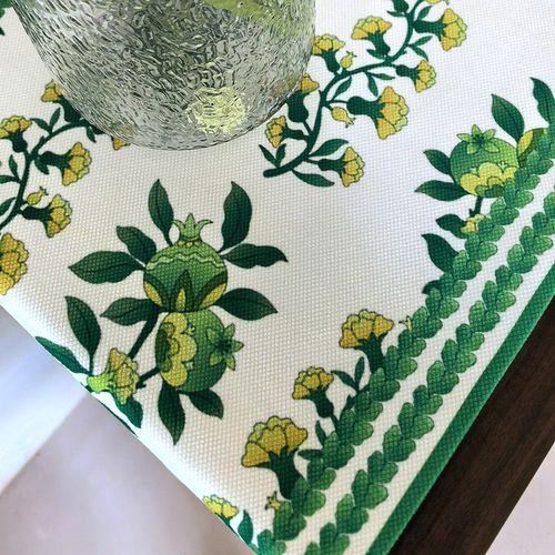 桌旗五斗柜盖巾电视柜茶几盖布复古玄关餐边柜绿色中式田园斗柜布 - 图3