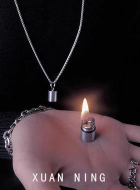 打火机项炼男潮挂脖嘻哈情侣吊坠小众设计感锁骨炼简约炼子配饰女