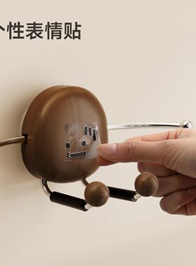浴室手机支架吸盘按压厨房卫生间懒人做饭胡桃木纹鹅卵石看剧神器
