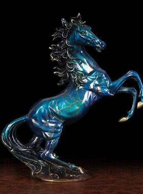 黄铜马摆件玄关生肖铜马办公室客厅家居装饰品马到成功工艺品摆设