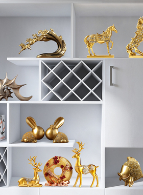 春节黄色家居装饰工艺品0后摆设创意酒柜室客厅