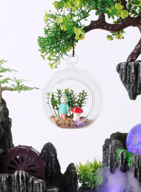 假流喷泉轮鱼缸景家居开业礼品招财