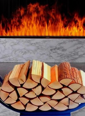 香杉木柴火中欧i式电子壁炉仿真火焰配饰木材储放木架装饰木块摆