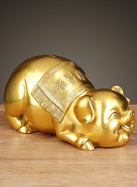 全猪存钱罐猪生肖金猪黄饰品品乔迁