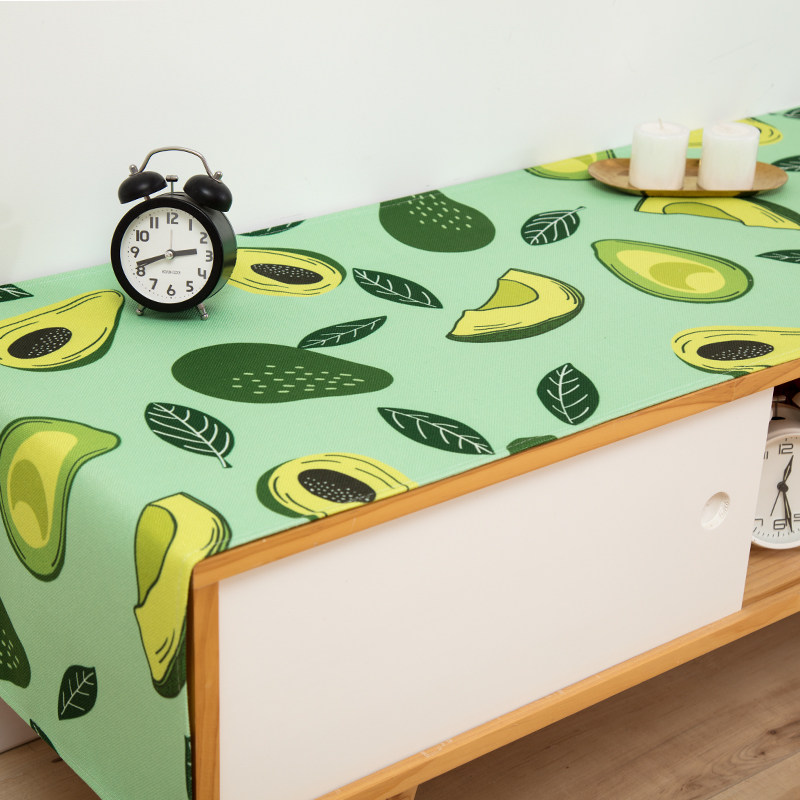 百搭客厅水果印花电视柜盖巾防尘防水棉麻长方形盖布桌布台布桌旗,淘宝优惠券,粉丝福利购,淘宝优惠卷