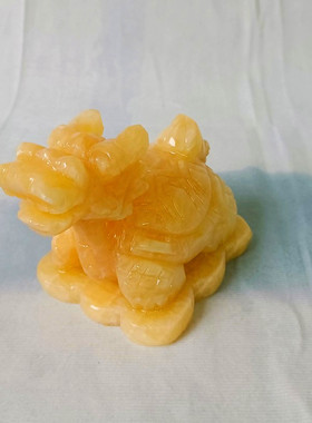 玉石龙龟摆件黄玉龙头龟招财龙头龟客厅办公室角落玄关隔开饰品