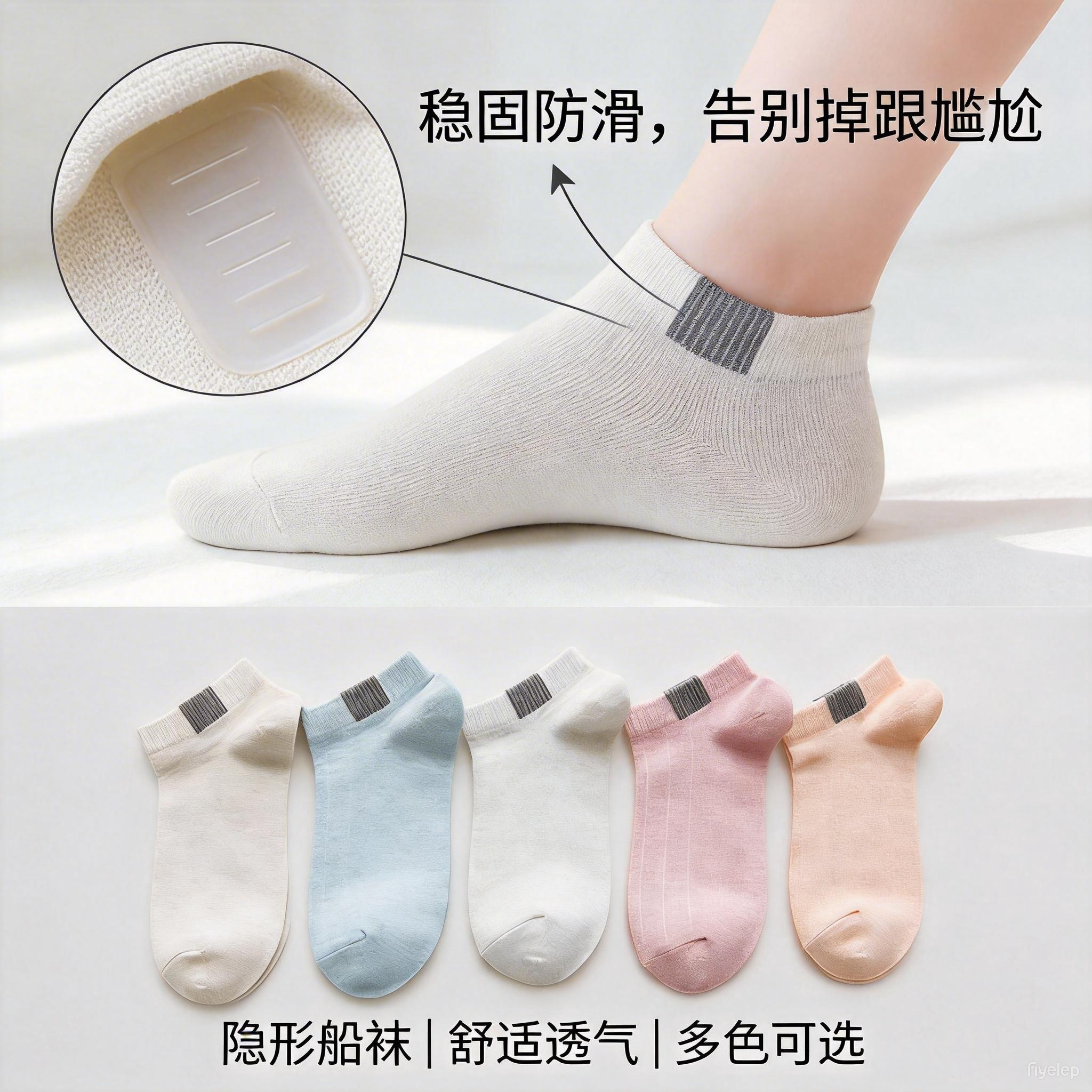 【透气吸汗】女士船袜隐形百搭舒适防臭不掉跟糖果色中筒袜子