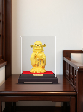 绒沙金指定发财神摆件招财开业
