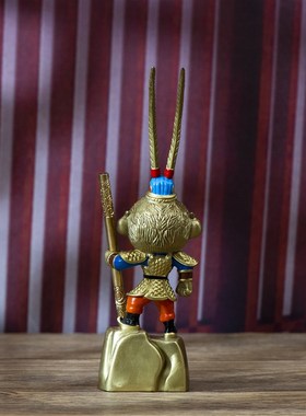 小铜记黄铜齐天大圣孙悟空斗战胜佛汽车室内玄关办公室装饰品摆件