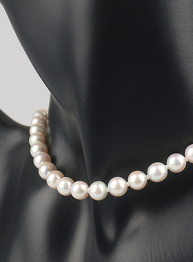 【自营】中古95新银灰色海水珍珠串珠项链