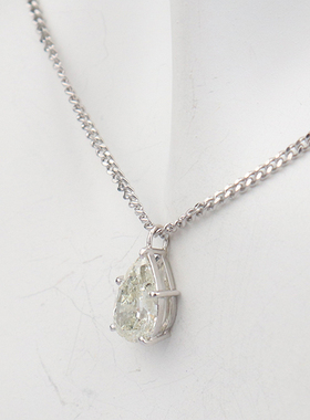 【自营】BRAND OFF中古95新水滴形切工钻石项链铂金90037･41cm