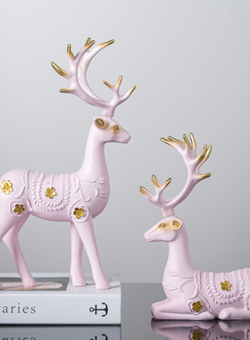 创意鹿摆件家居客厅玄关电视柜酒柜装饰品新家乔迁新居礼品小摆设
