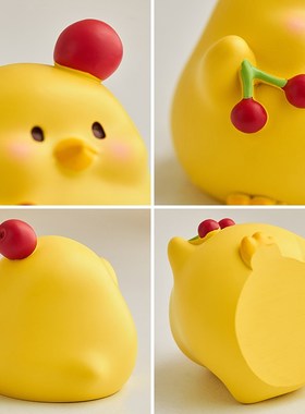 可爱小鸡解压治愈女生小摆件办公室桌面工位电脑趴趴显示器装饰品